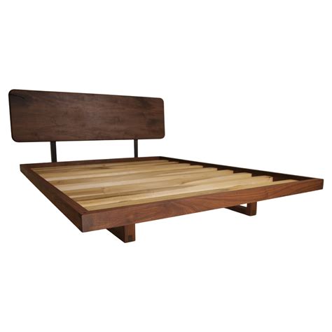 Contemporary Floating Platform Bed In Walnut By Boyd And Allister For