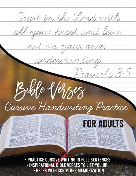 Bible Verses Cursive Handwriting Practice Workbook Printable Etsy