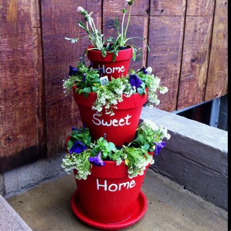 Pin By Allison Taylor On Tidbits Plant Pots Crafts Stacked Flower