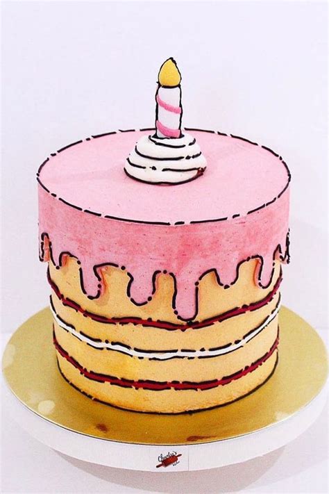 50 Cute Comic Cake Ideas For Any Occasion Pink Comic Cake For 12