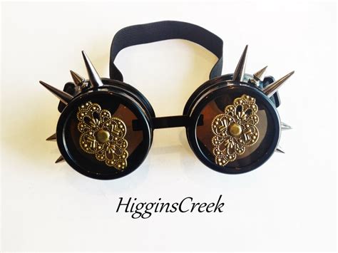spiked steampunk eye goggles steampunk goggles with spikes etsy