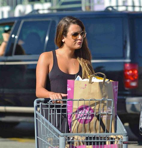 Lea Michele Street Style Shopping At Whole Foods In Los Angeles