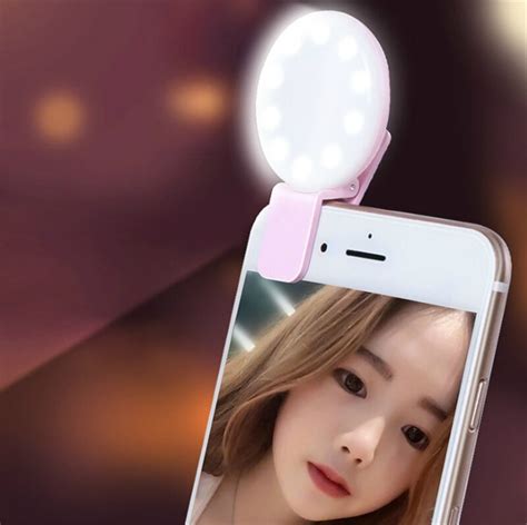 portable selfie flash led camera clip on mobile phone selfie ring light video light night