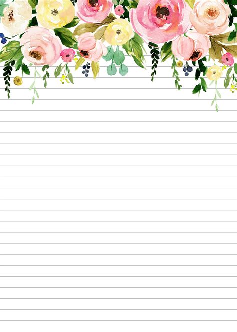 Free Printable Floral Stationery Paper