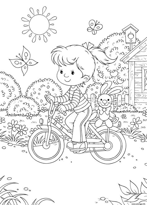 Des dizaines d'albums de coloriage au format pdf à télécharger gratuitement. Coloriage Petite Fille Fait De La Bicyclette Dessin Enfants à imprimer
