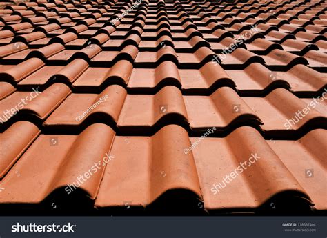 Spanish Tile Roof Abstract Background Texture Mediterranean