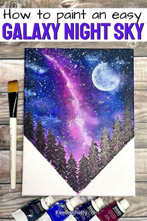How To Paint A Galaxy Night Sky For Beginners Milky Way Night Sky