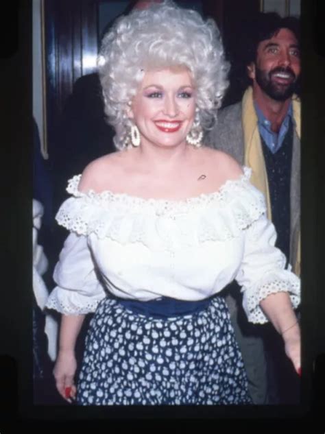 Dolly Parton Candid Busty Bareshoulders Backstage Original 35mm
