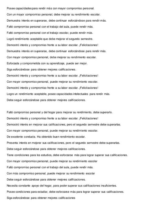 76782243 Ejemplos De Observaciones Para Informes Evaluaciones Para