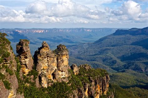 The Three Sisters Blue Mountains New South Wales Australia Stock