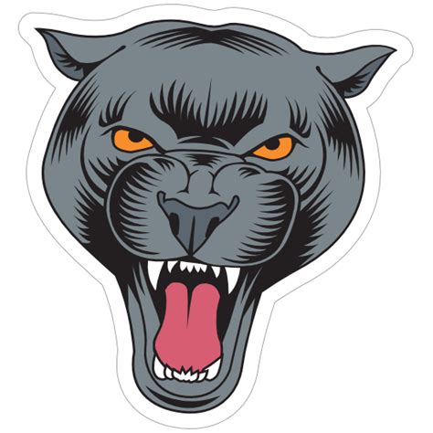 Angry Panther Head Mascot Sticker