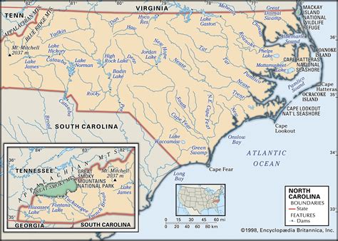 Political Map Of North Carolina Map