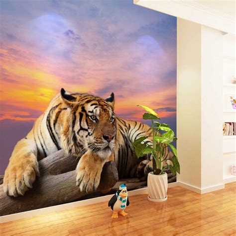 Large Chinese Tiger Animal Murals 8d Wall Photo Murals Vinyl Wallpaper