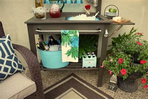 Potting Bench Turned Outdoor Bar
