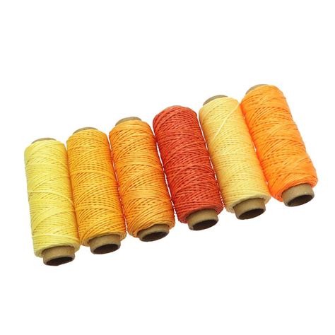 6x Leather Sewing Flat Waxed Thread Wax String Hand Stitching Craft 50 Meter 1mm Ebay