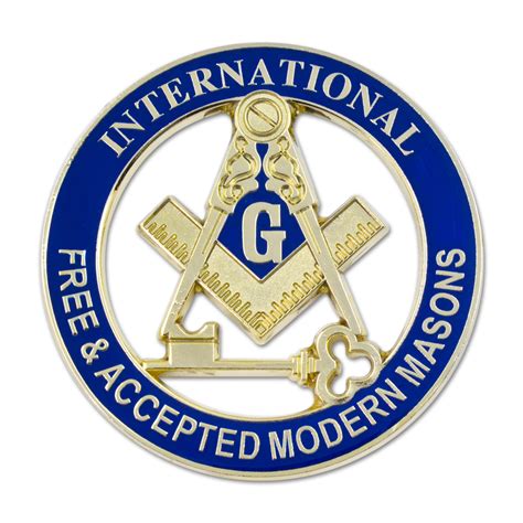 Get the latest masonic logo designs. International Free & Accepted Modern Masons Round Masonic Auto Emblem - Blue & Gold3" Diameter