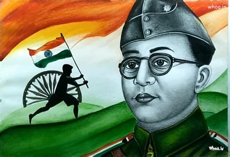 Netaji Subhas Chandra Bose Indian Art Paint Freedom Fighter