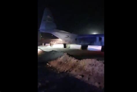 Usaf C 130 Crashes Into A Wall Bursts Into Flames While Landing In