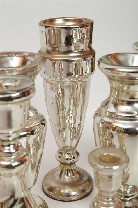 19th Century Set Of Mercury Glass Vases At 1stdibs