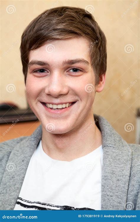 Teenage Caucasian Boy Head And Shoulders Portrait Emotional And
