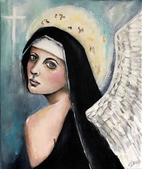 ‘purity Acrylic Painting Of Angelsaint Whimsical Paintings