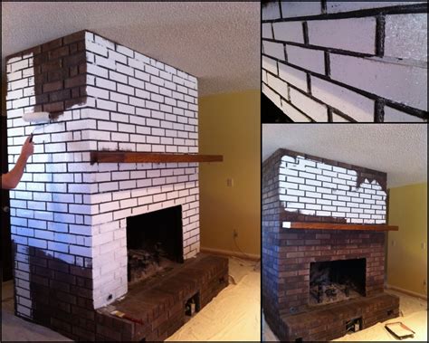 Creative Outpour Beforeafter Painted Brick Fireplace