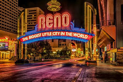 Reno Arch At Night By Janis Knight Fine Art America