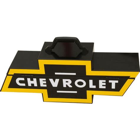 Chevy Bowtie Shaped Portable Tool Box Black And Yellow