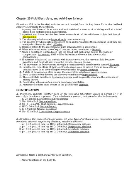 Chapter Fluid Electrolyte Chapter Fluid Electrolyte And Acid