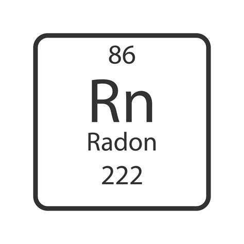 Símbolo De Radón Elemento Químico De La Tabla Periódica Ilustración