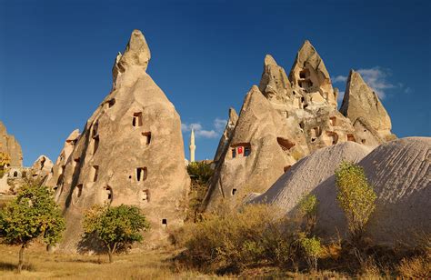 Ancient Cave Houses Carved Out Of Volcanic Tuff At Uchisar With