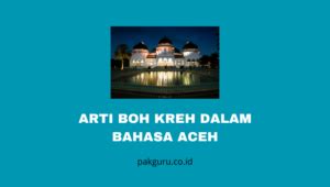 Arti Boh Kreh Dalam Bahasa Aceh Pak Guru