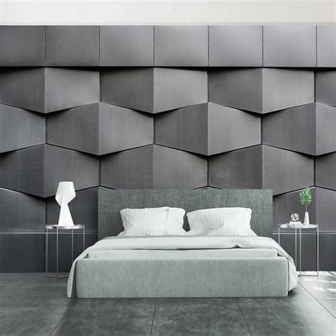 Custom Mural Wallpaper 3d Stereo Geometric Abstract Grey Triangle Photo