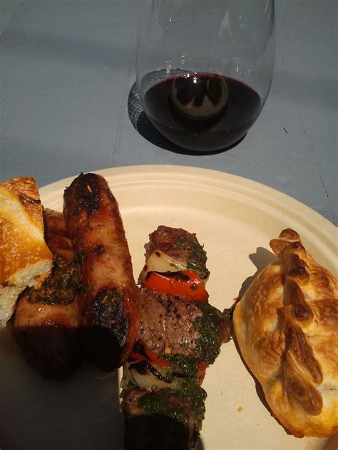 Argentina Asado Beef With Salsa Verde Sausage With Chimichurri And