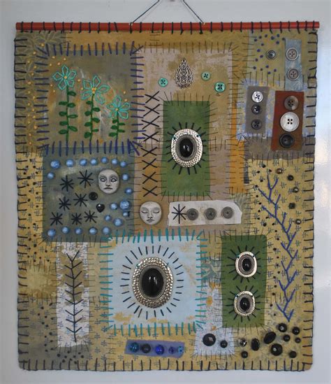 Mixed Media Textile Art ‘symbol Patchwork By Joanna Husbands Art In