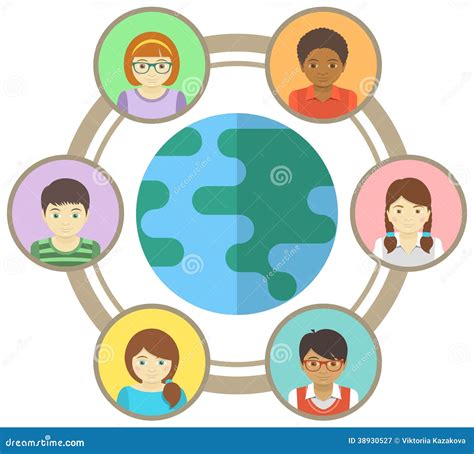Kids Around The World Stock Vector Illustration Of Connection 38930527