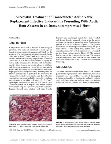 Pdf Successful Treatment Of Transcatheter Aortic Valve Replacement