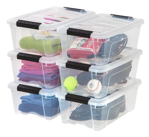 Home Garden Plastic Sweater Box 6 Pack Clear Container Storage 17 Qt