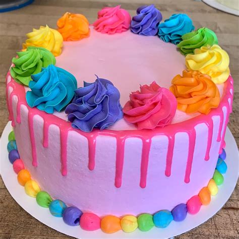 Rainbow Drip Cake In 2023 Rainbow Birthday Cake Beautiful Birthday