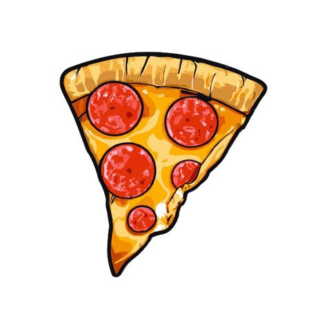 Premium Vector Pizza Slice With Dripping Cheese Vector Illustration