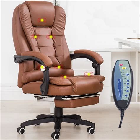 Best Home Office Leather Computer Desk Massage Chair With Footrest Reclining Executive Ergonomic