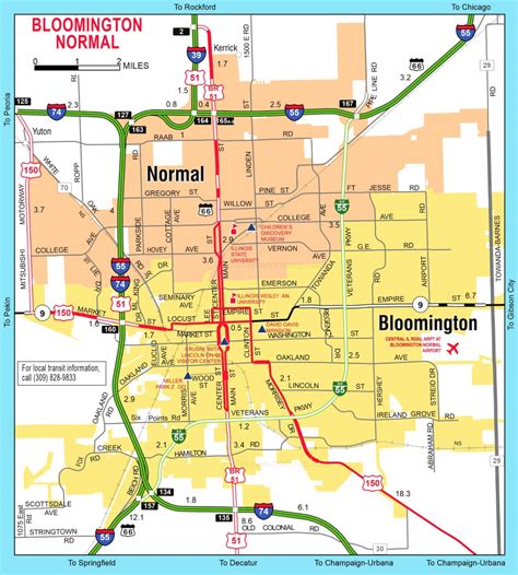 Bloomington Normal Road Map