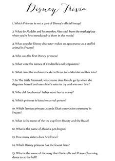 Disney movies offer fantastic entertainment for all ages, and as such are eternally popular with kids and adults alike. Childrens Disney Trivia Quiz-Free Printable Trivia ...