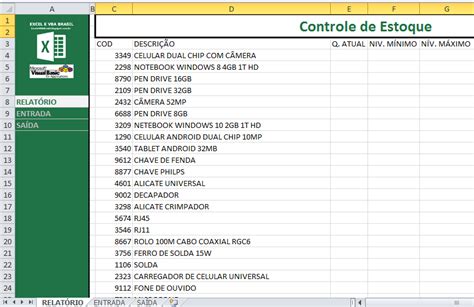 Como Fazer Planilha De Controle De Estoque Em Excel Excel E Vba Brasil