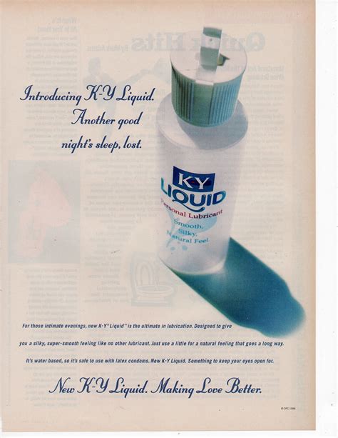 Ky Liquid Personal Lubricant Classic Full Page Print Ad January 1997 On