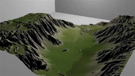 3d Valley Heightmap Model