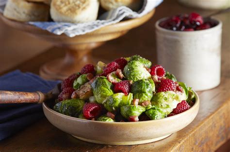Brussels sprouts blanched and baked in a cheesy white sauce with pancetta and gruyere. Roasted Brussels Sprouts with Pancetta and Raspberries ...