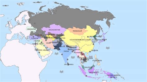 Topografie Landen, steden en water in Azië - YouTube