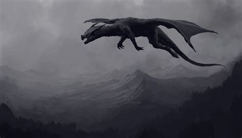 Big Giant Black Dragon 4k Hd Artist 4k Wallpapers Images