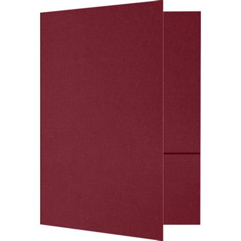 Blank 6 X 9 Small Presentation Folders Burgundy Linen